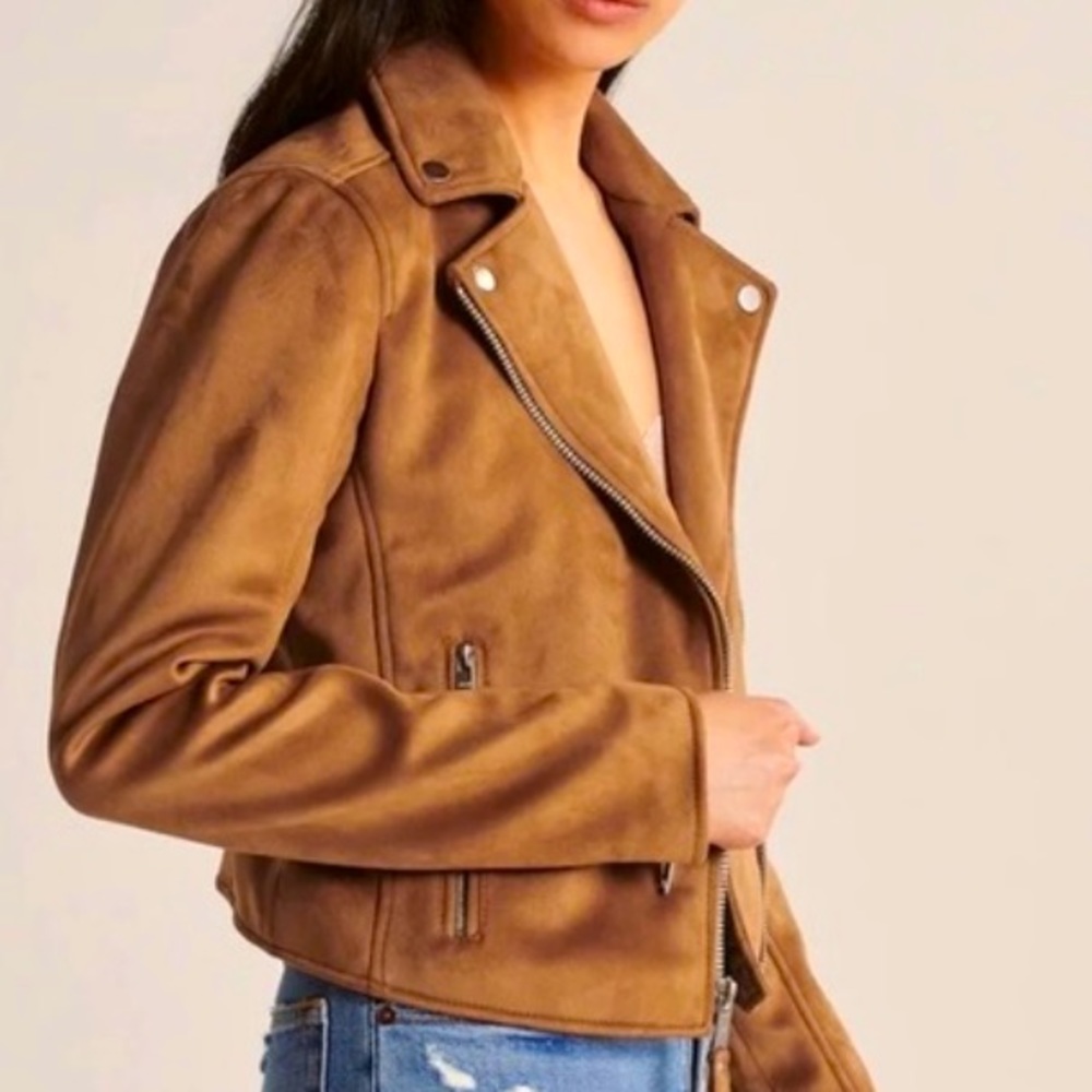 Abercrombie & Fitch Vegan Suede Moto Jacket